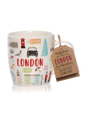 London Adventures 14oz Mug - 30% Recycled Ceramic (TRADE PACK SIZE 12)
